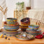 Service de table 24 pièces artistique Bohemian pour 6,6 impressions uniques sur deux côtés, ensemble de table en céramique Mix and Match