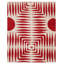 Wool Geometric Area Rug in Red/White-51840967