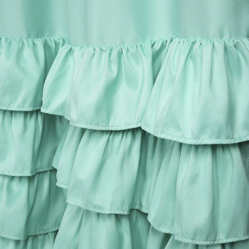 Paire de rideaux semi-transparents avec passe-tringle Allison, Aigue-marine, L 40 po x L 84 po