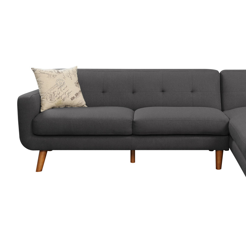 Hoeft Upholstered L-Shaped Sectional Right Hand Facing, Charcoal