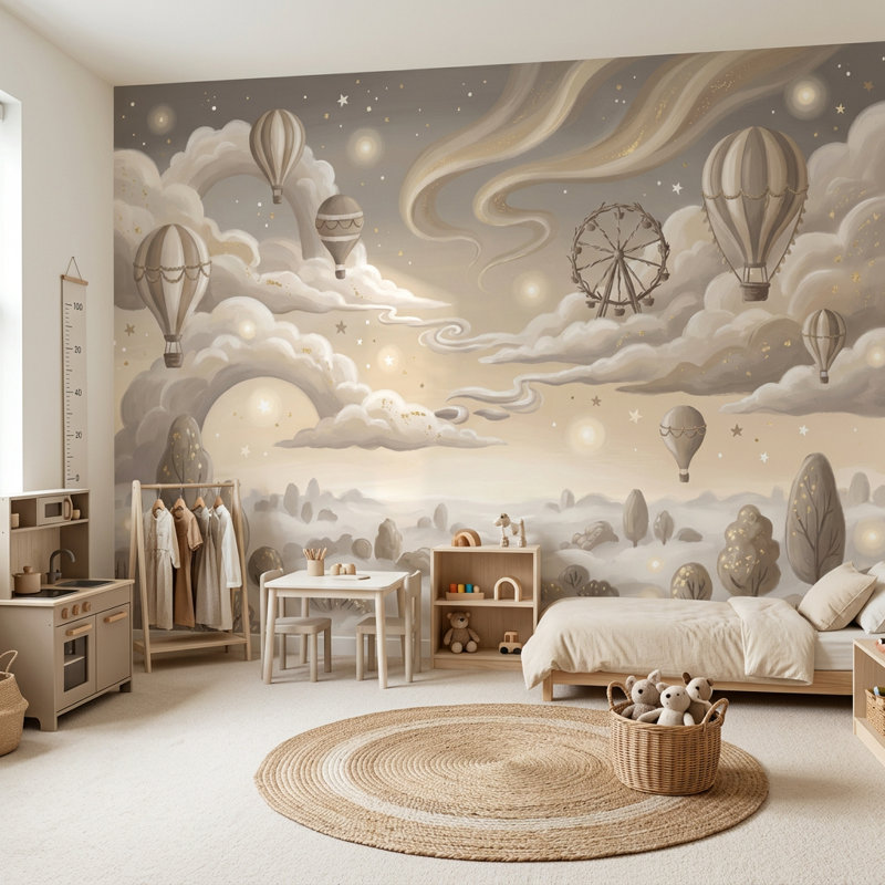 Papier peint amovible nuage de rêve Dreamy Sky, 140 po x 108 po, Texturé non collé