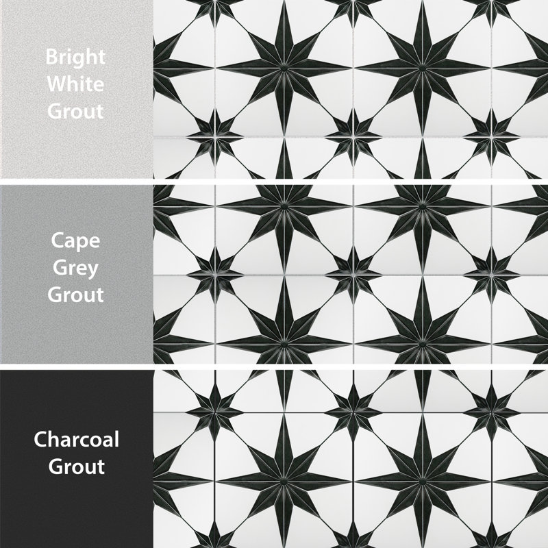 Stella 10" x 10" Porcelain Patterned Wall & Floor Tile