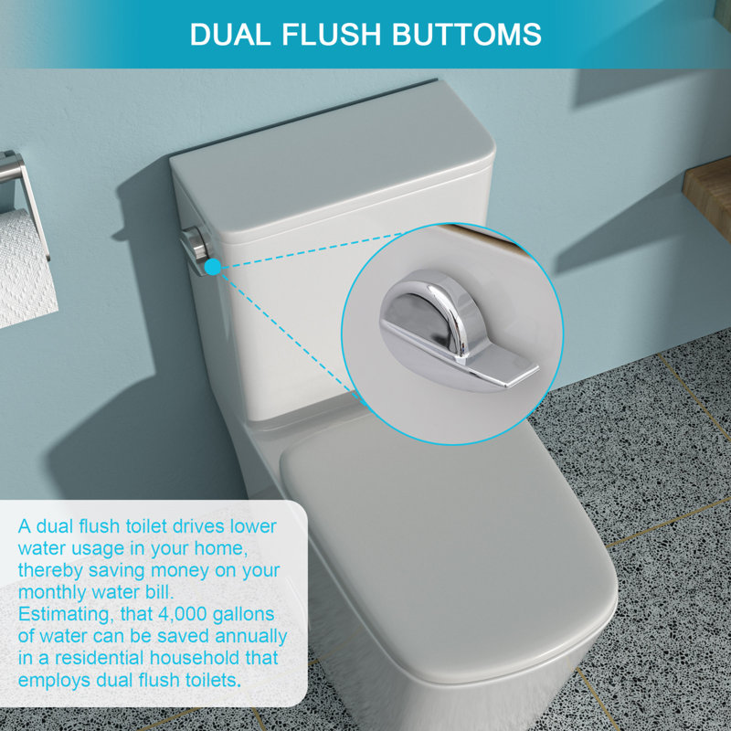 White Ceramic One-Piece Elongated High Efficiency Toilet