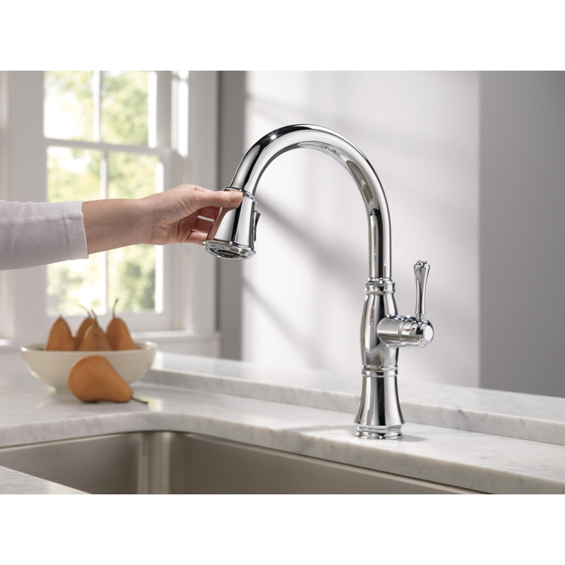 Cassidy Pull Down Sprayer Kitchen Sink Faucet, Single Handle Kitchen Faucet, Chrome
