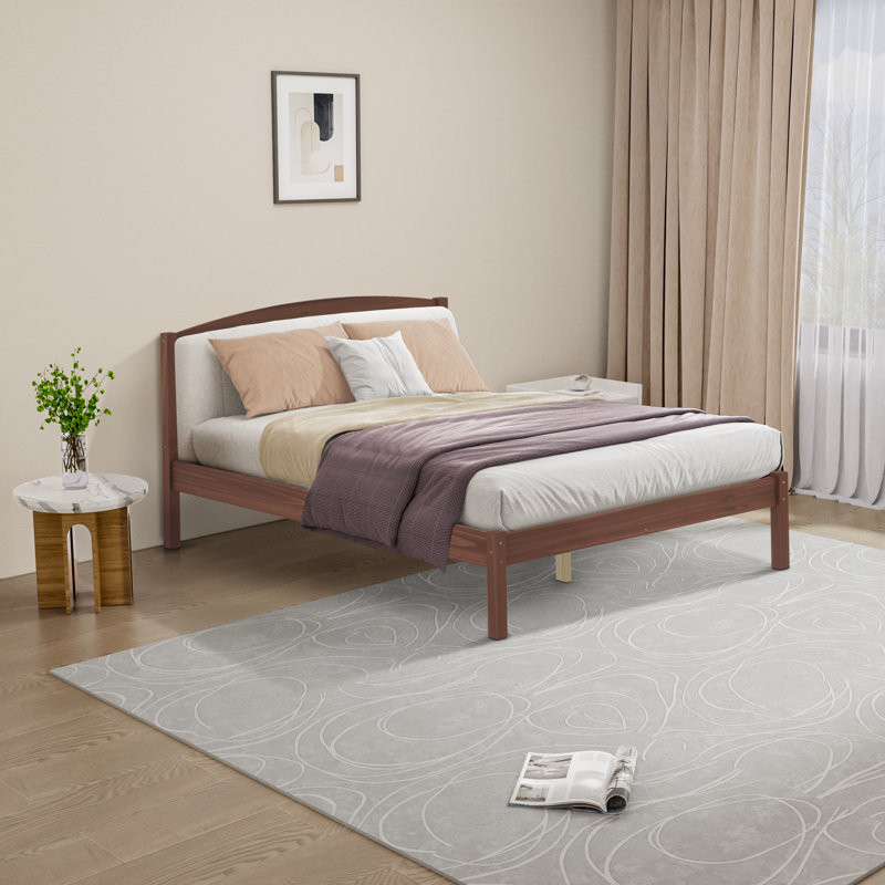 Dilakshan Solid Wood Platform Bed, Full, Mahogany