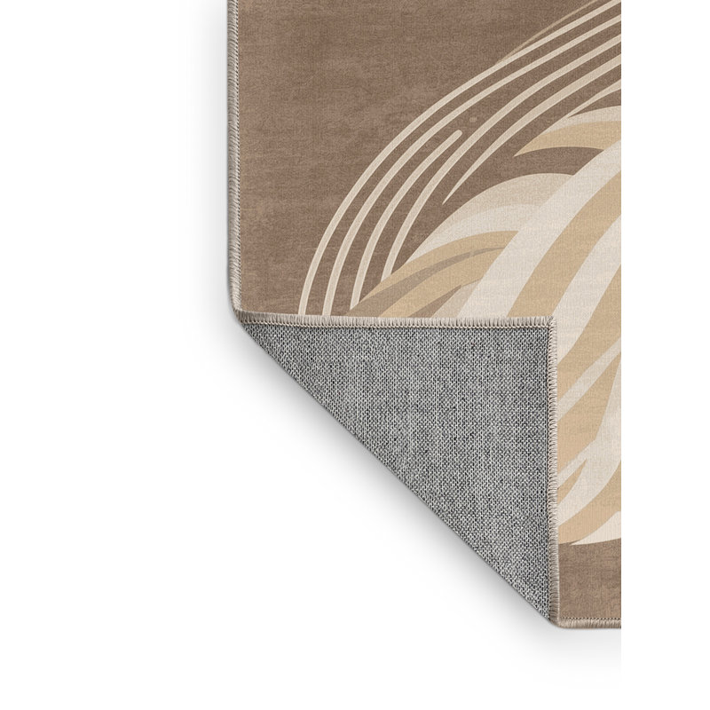 Tapis contemporain gris lavable à la machine Pavlo, 7 x 10