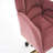 Pink Velvet Fabric Office Chair, 360 Swivel Home Office Chair, With Gold Metal Base And Universal Wheels-1044763039