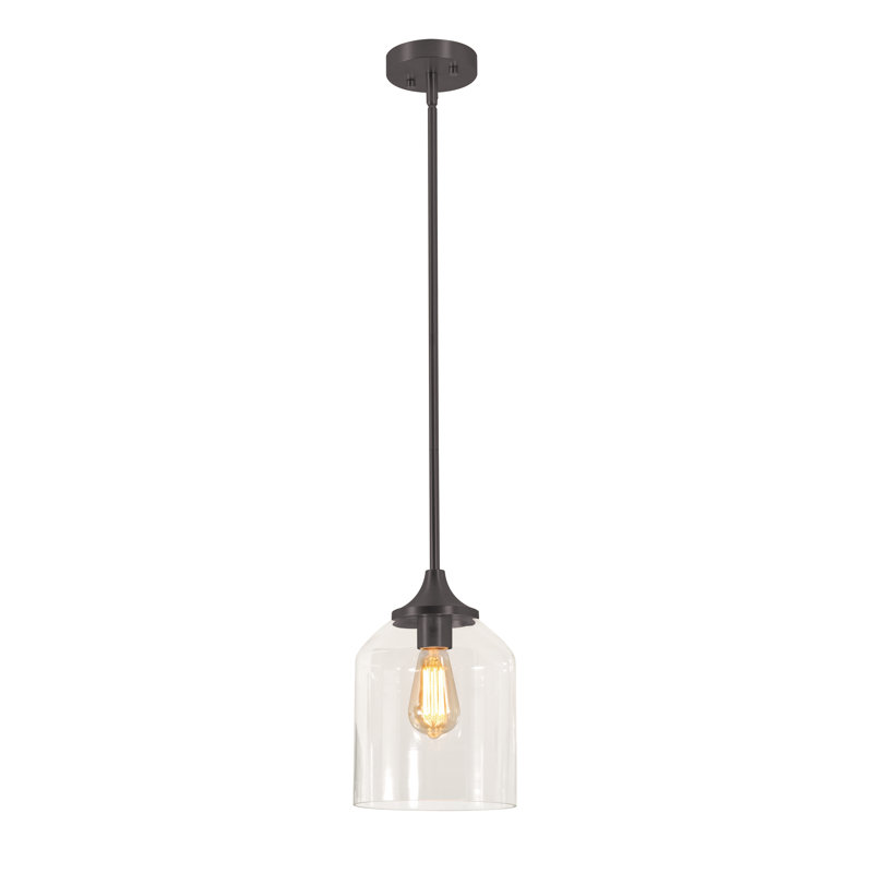 William 8" Pendant Light, Black, 73.2" H x 7.87" W x x 7.87" D