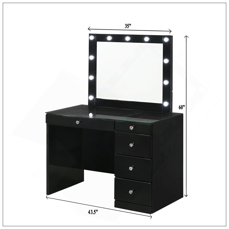 Meuble-lavabo 1 pièce 1 pièce Glam, Noir
