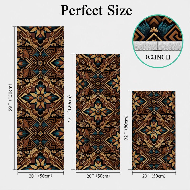 Bohemian Mandala Non-Slip Washable Kitchen Mats