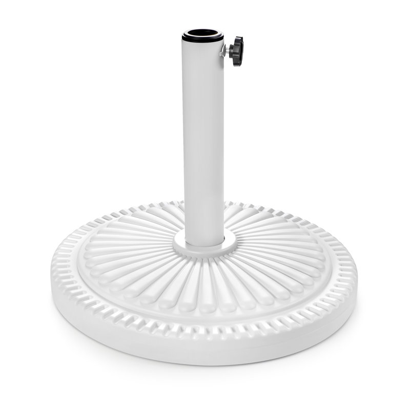 Custodge 22 lb Base de parasol de patio autoportante en résine, Blanc