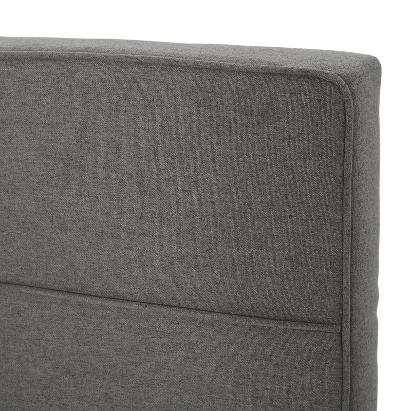 Très grande / très grande tête de lit: motif gaufré moderne, bords passepoilés, hauteur réglable de 48,5 à 53 pouces, lit en tissu gris anthracite