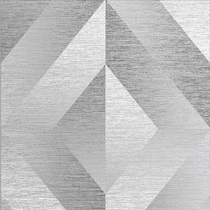 Geometric Metallic Wallpaper Double Roll, Silver