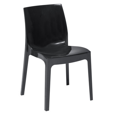 Ademide Plastic Outdoor Stacking Dining Side Chair