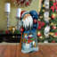 Masterpiece Wood Carved Snowman Santa Little Helprs Figurine