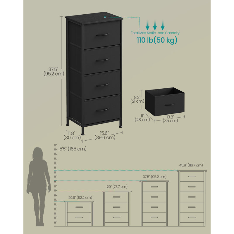 30 cm W Chest of 4 Drawers
