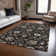 Machine Washable Indoor/Outdoor Cicel ACN1137 Black Rug