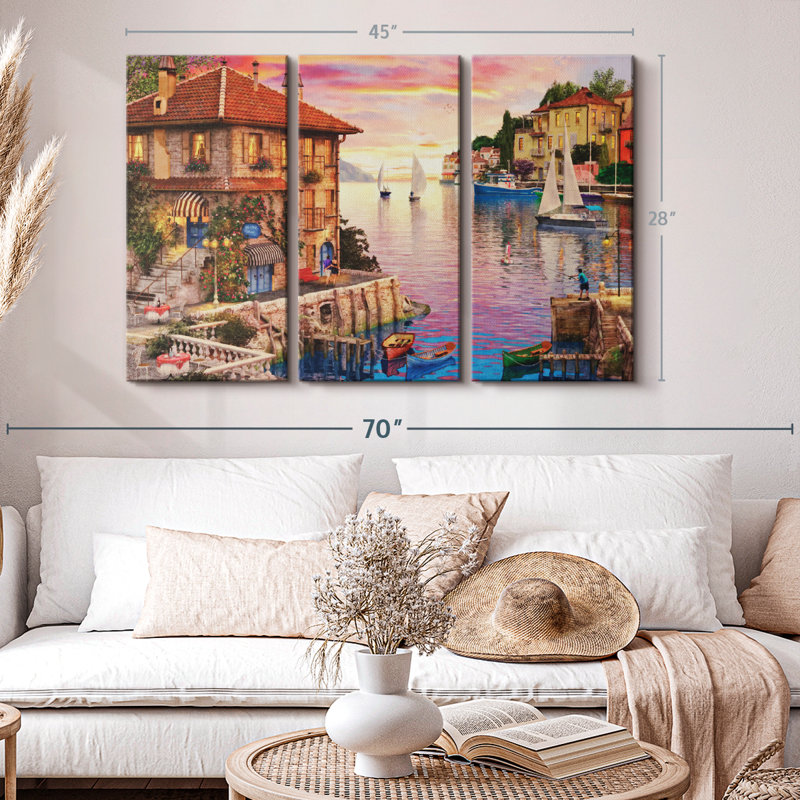 "Reproduction d'art sur toile,", H 28 po x l 45 po x P 1,25 po