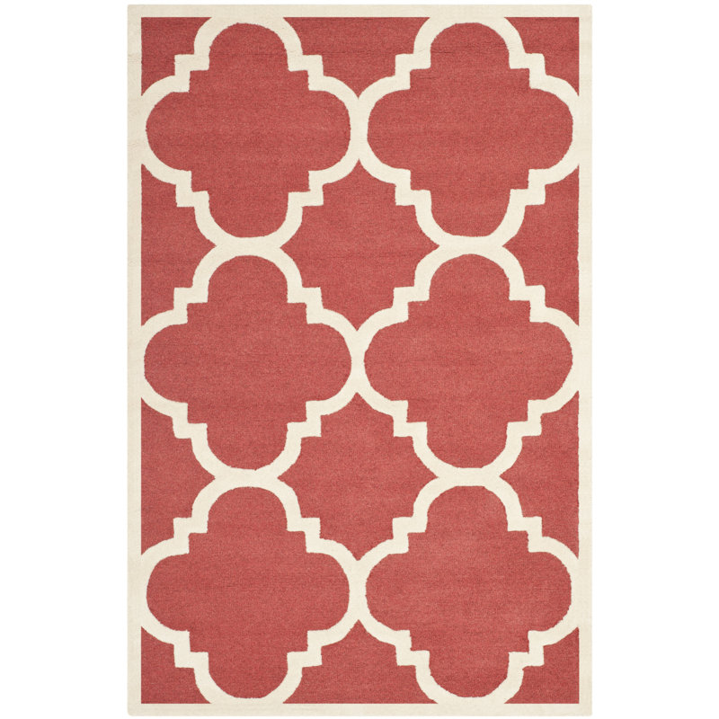 Cannen Hand Tufted Wool Geometric Rug, Rectangle 4' x 6'