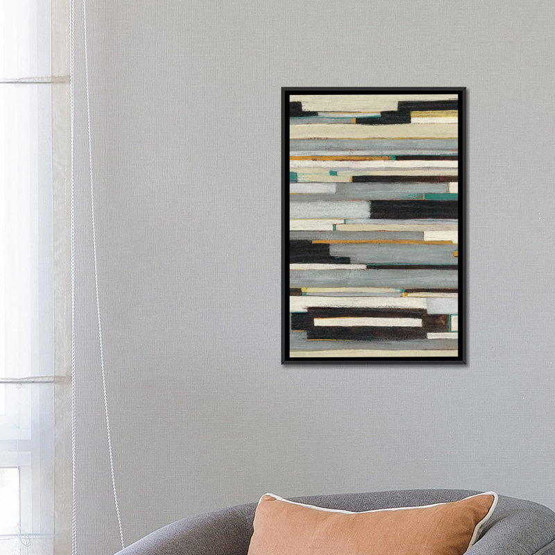 «Textile Ratio I», reproduction d'art sur toile tendue, H 26 po x l 18 po x P 1,5 po, Toile avec cadre noir, Pas de tapis