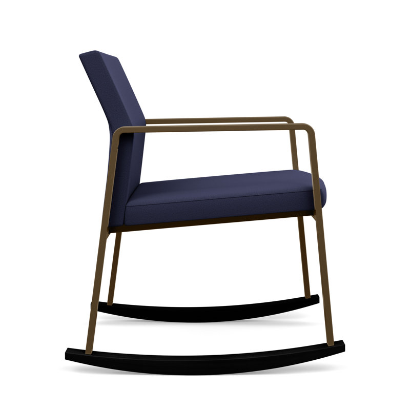 Chaise berçante Gansett, Bronze, Portes ouvertes en tissu bleu marine