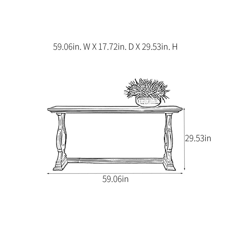 Jaeon, Bois naturel, H 29,53 po x l 59,06 po x P 17,72 po