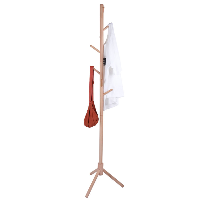 Freestanding 8 - Hook Coat Rack, Burlywood