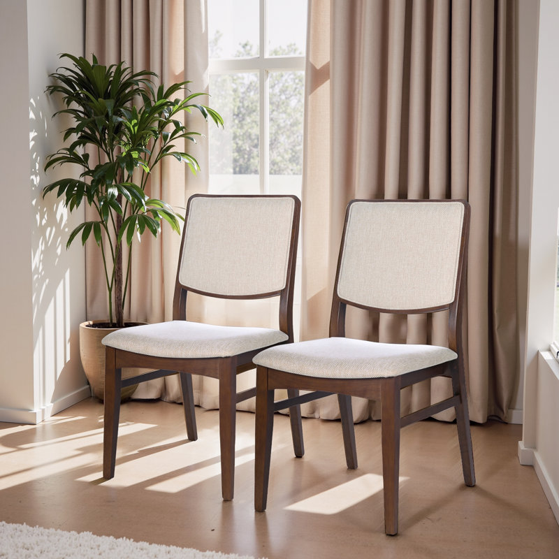 Carmel Solid Wood Linen Fabric Dining Chair