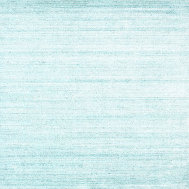 Tapis bleu ciel contemporain, Carré 5 pi
