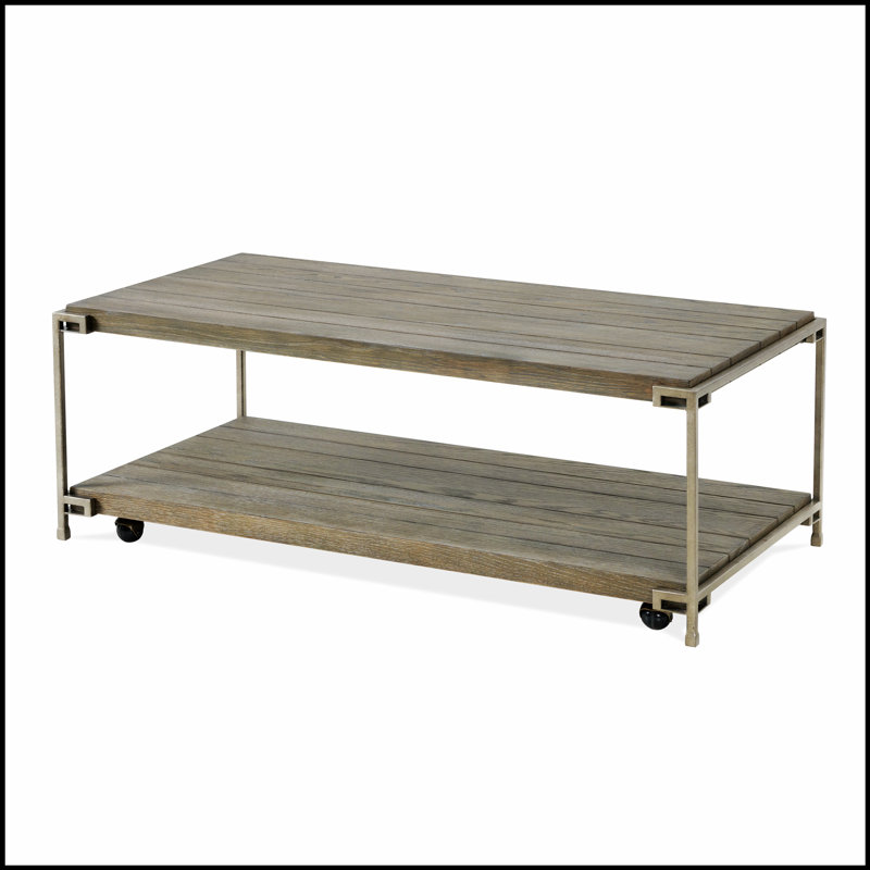 Table basse de salon en bois avec roulettes Corbeta