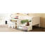 Lit de jour simple en bois avec beaucoup d'attributs de rangement pour les tablettes et les casiers, tabouret multifonctionnel compatible avec un bureau d'étude de lit, assorti blanc abondant-760738085