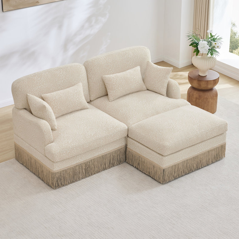 Canapés à assise profonde, repose-pieds modulaire en chenille, style moderne pour la maison