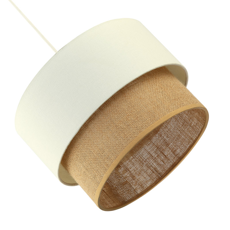 22cm H Rattan Drum Pendant Shade ( No Direct Attachment Method ) in Cream