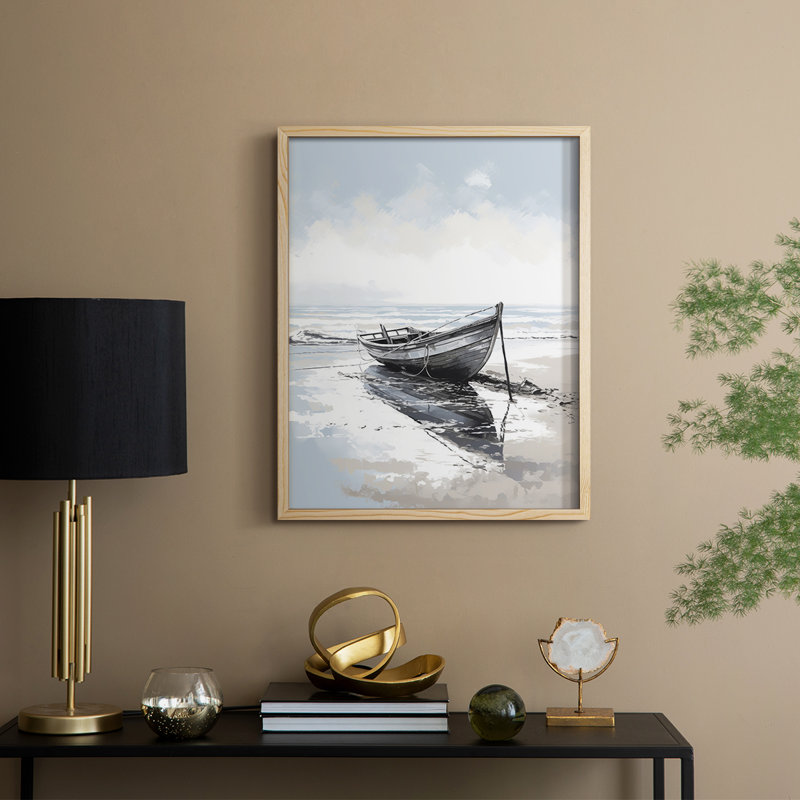 NAUTICAL Series CDLxxvii, reproduction d'art encadrée - bois massif, H 21 po x l 17 po, Naturel