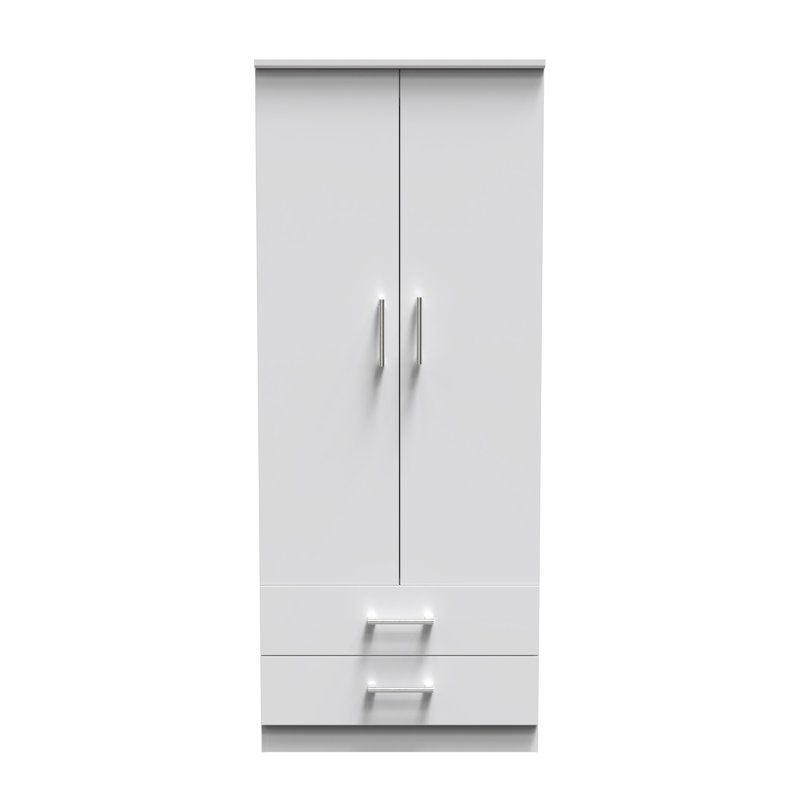 Fully Assembled Devon 1 Door Wardrobe, White, 127" H x 77" W x 53" D