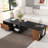 Extendable Coffee Table,  Length Adjustable Wood Coffee Table with 2 Storage Drawers for Living Room, Large Long Rectangular Centre Table