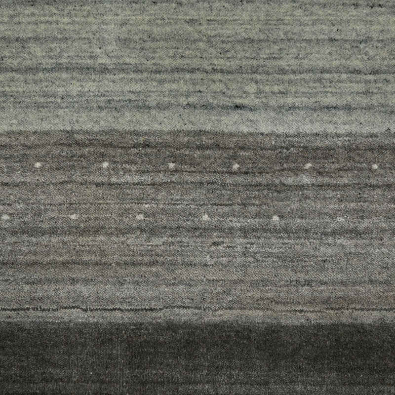 Handcrafted Minimalist Gray Stripe Wool-Viscose Blend Accent Rug