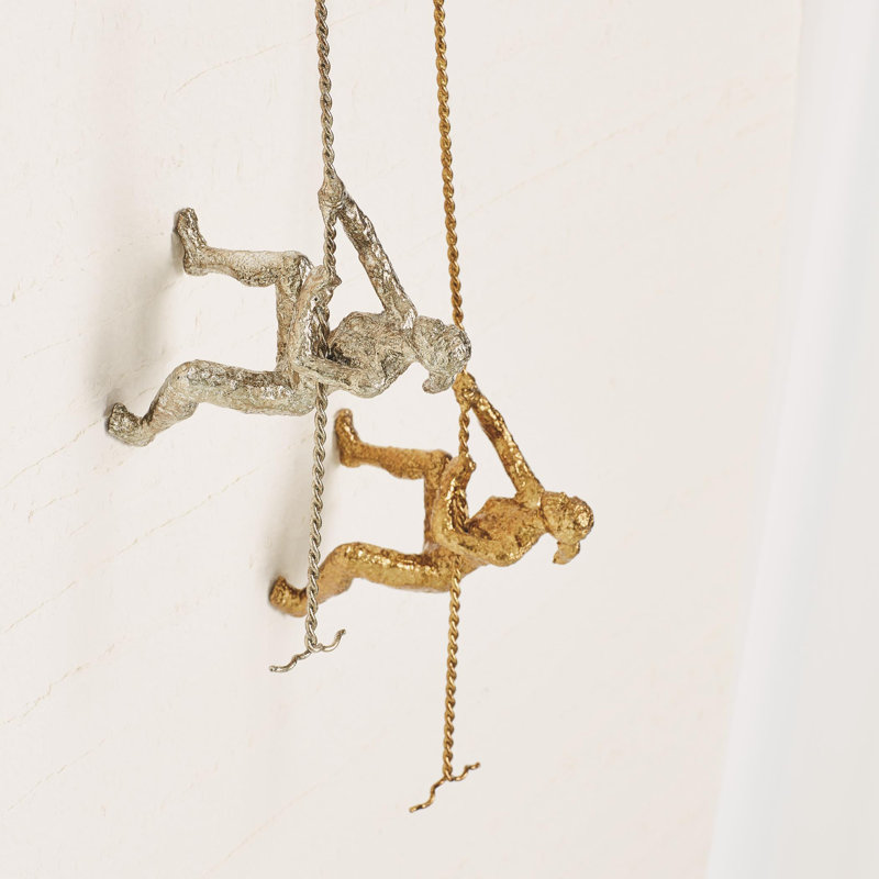 Climbing Woman-Wall Mounted, Thai Gold Leaf
