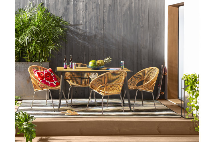 Modern garden dining table and chairs