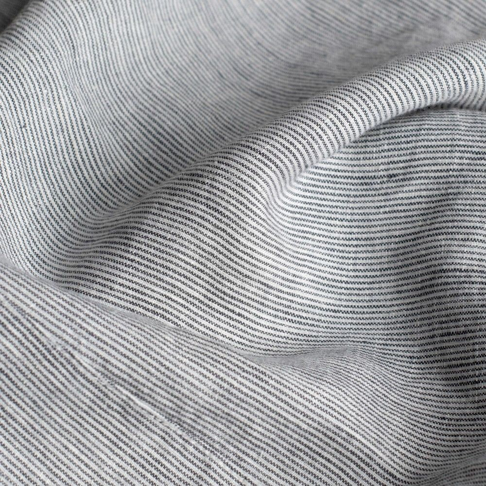 Linen Sheet Set, Queen Sheet Set with 2 Pillowcases, Shadow Pinstripe