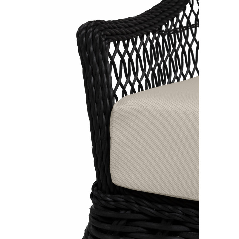 Fauteuil oscillant tissé Soho, Welt, Noir, Fossile de Vérone