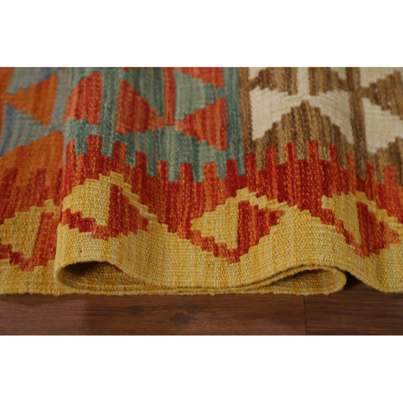 Tapis réversible en laine South Western Kilim 6 x 8