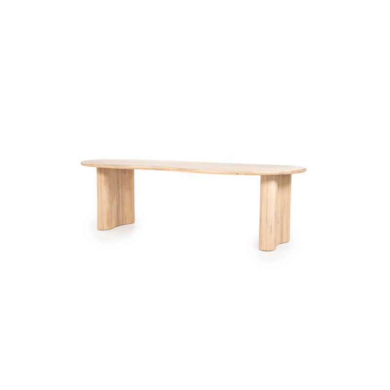 Dining Table Oval Solid Oak Dining Table, 30"H x 43"L x 98"W, Natural
