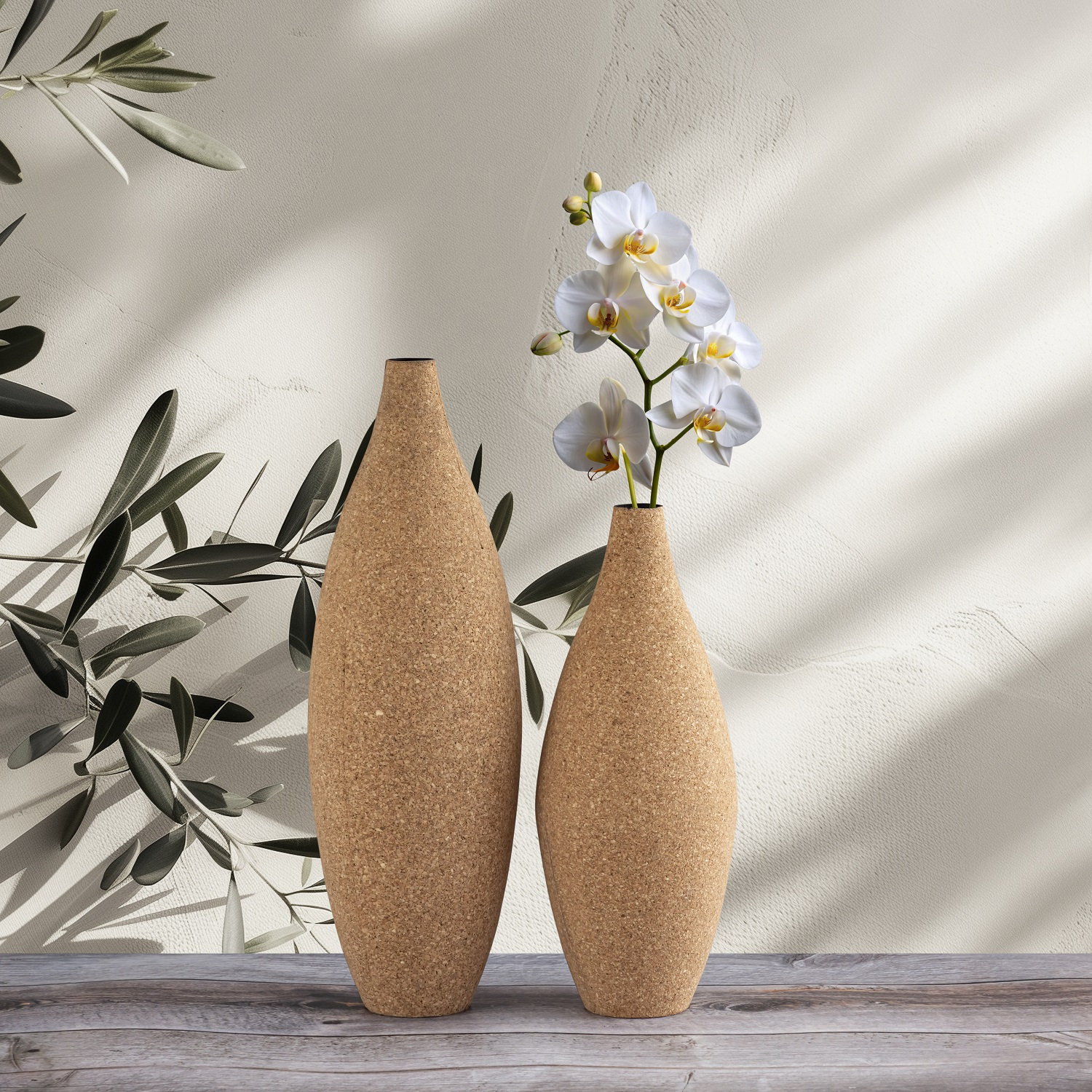 Cork Wrapped Table Vase, 18.75" H x 6.25" W x 6.25" D