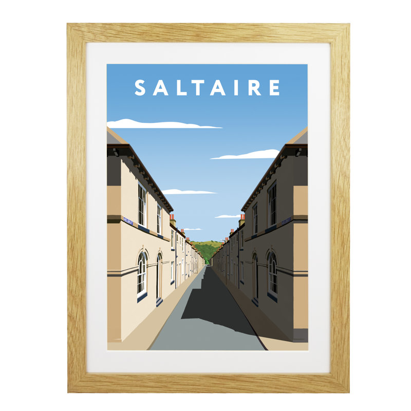 'Saltaire' by Richard O'Neil - Print, Oak Wood Frame, 43.5 cm H x 33.5 cm W x 2.2 cm D