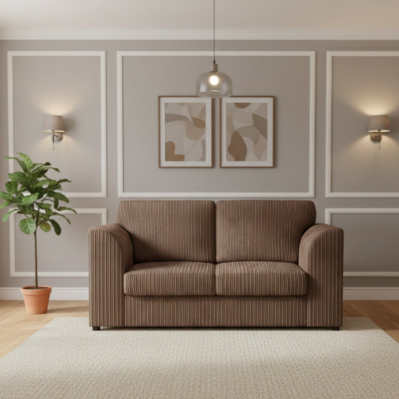 2 Seater Corduroy Sofa, Beige