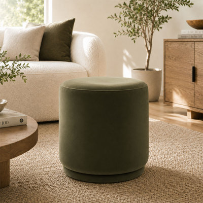 18.5" Velvet Round Swivel Ottoman