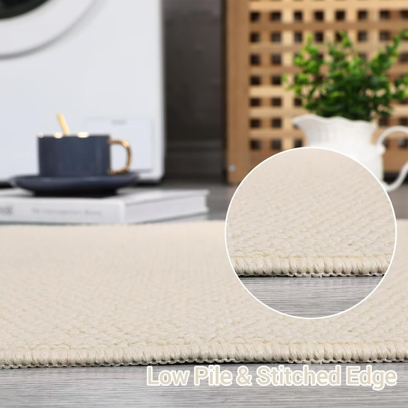 Tapis lavable texturé pour salon, Rectangle 5 pi x 7 pi