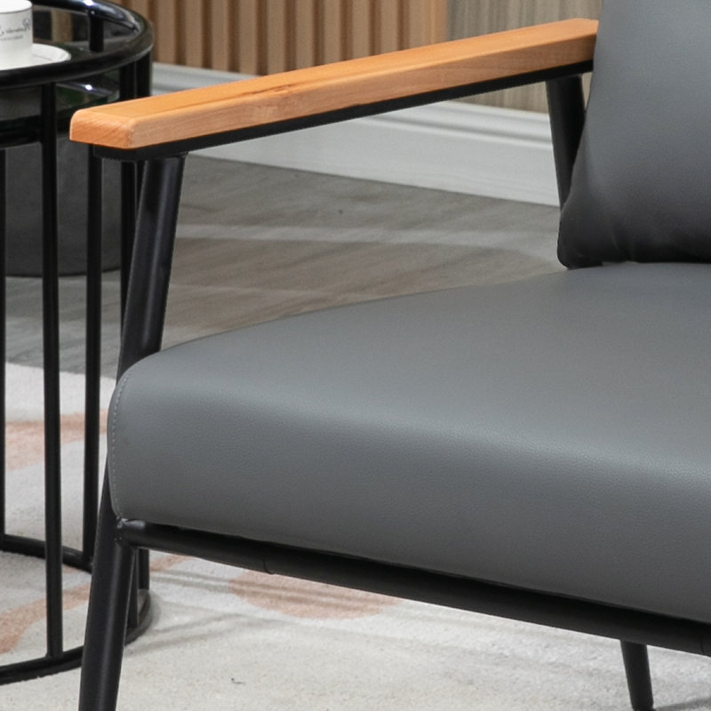 Fauteuil d'appoint Yanalis, Similicuir gris foncé