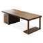 Bureau de direction rectangulaire en bois massif avec tiroirs Walnut-1233688261